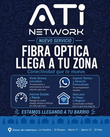 ATI Network: fibra óptica llega a tu zona